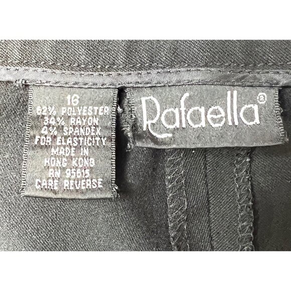 Rafaella Womens Black Dress Pants 16 Polyester Rayon Blend Straight Leg Stretchy - Picture 3 of 4